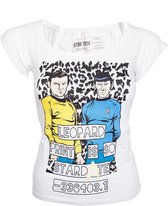 Star Trek - White. Female Leopard print - L