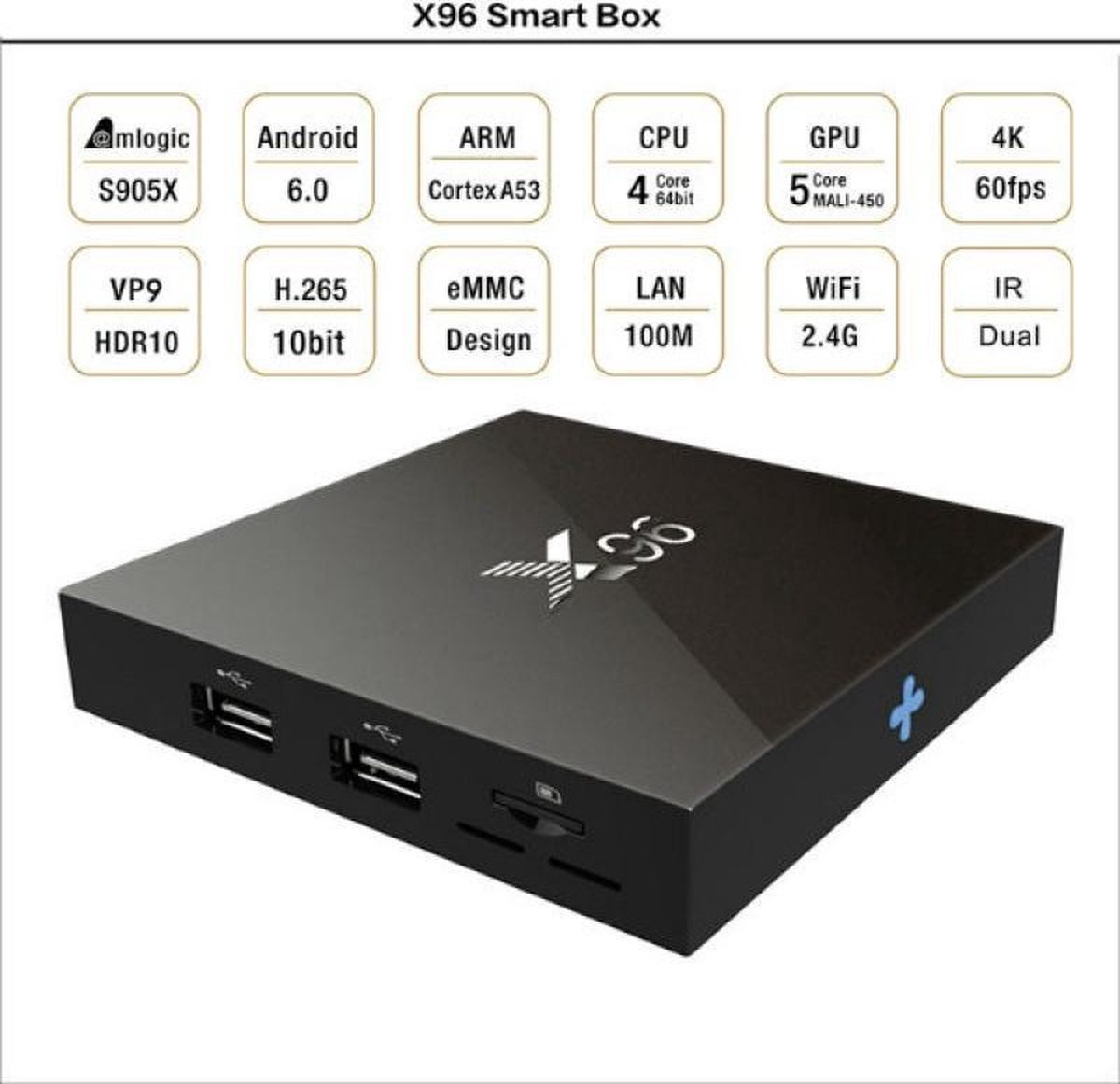 analyse ginder Sterkte X96 ANDROID 6 4K / 1GB / 8GB mediaspeler KODI tv box | bol.com