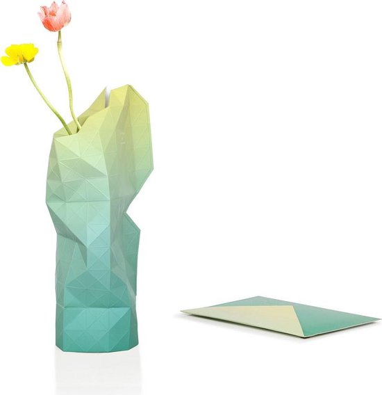 Tiny Miracles Duurzame Design Vaas Paper Vase Cover Green Fade