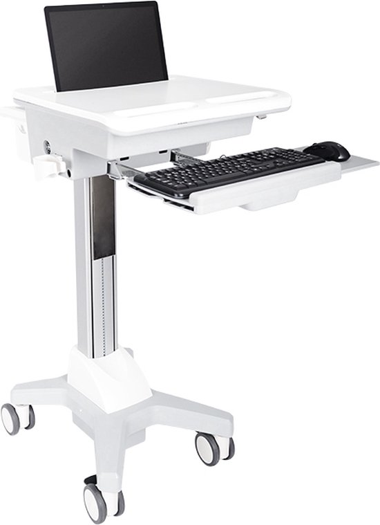 Multibrackets 0766 multimediawagen zilver wit laptop trolley steun mobiel bureau