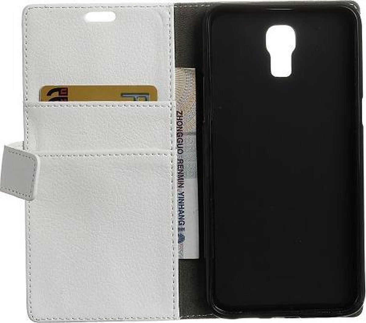 Litchi cover wallet case hoesje Geschikt voor: LG X screen wit