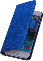 Coque en cuir bleu type livre pour iPhone 6