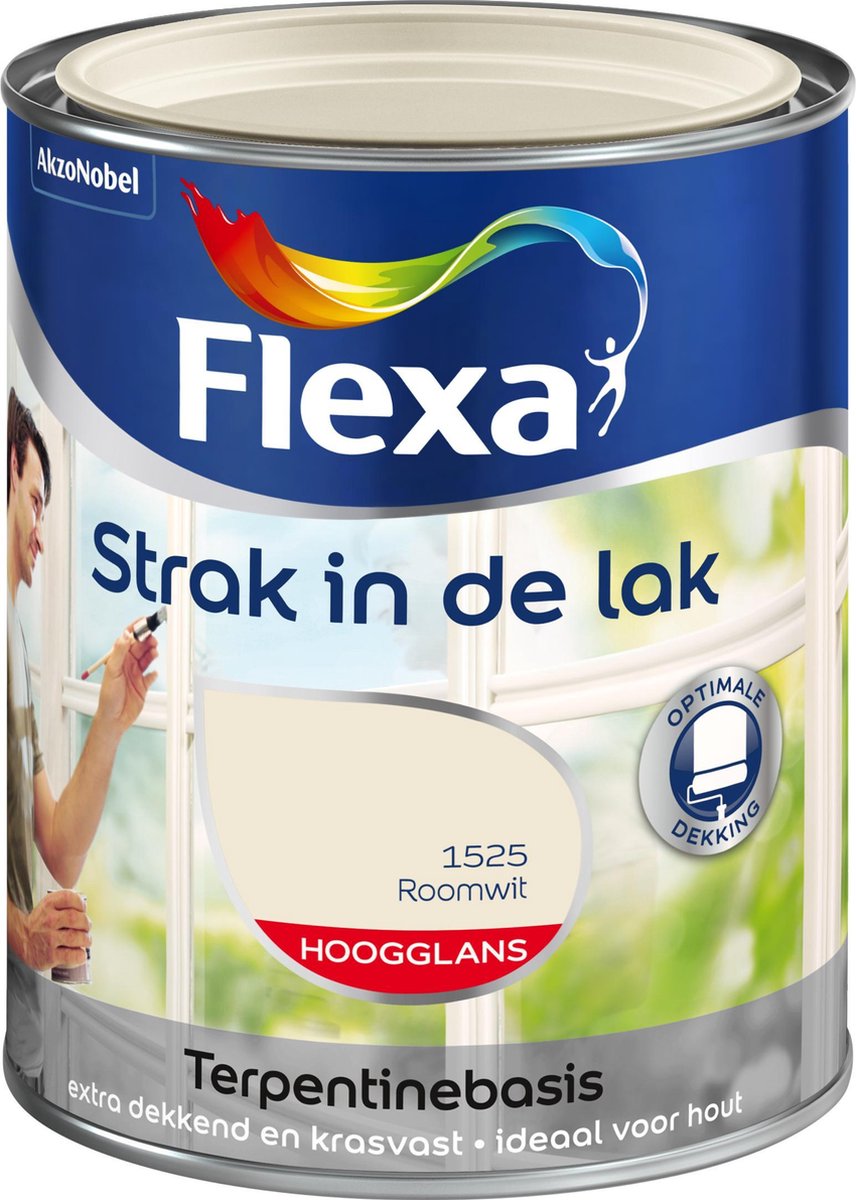 Flexa Strak In De Lak Hoogglans 1525 Roomwit 1,25 L