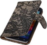 Lace Bookstyle Wallet Case Hoesje voor Galaxy Core II G355H Zwart