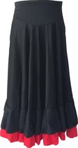 Spaanse Flamenco Rok - meisjes zwart rood maat 10 - 128/134 verkleed kleding