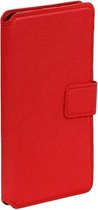 Rood Samsung Galaxy J1 2015 TPU wallet case booktype hoesje HM Book