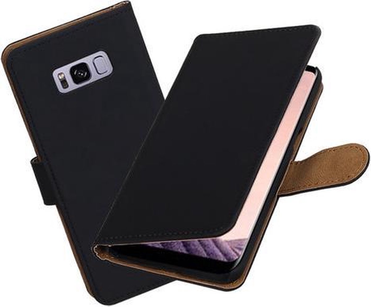 BestCases.nl Samsung Galaxy S8+ Plus Effen booktype hoesje Zwart