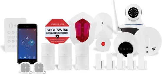 Weggooien opzettelijk regiment Draadloos Smart Home Alarmsysteem van Secuswiss met GSM en WiFi verbinding  te bedienen... | bol.com