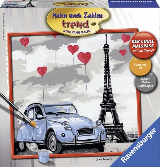 Ravensburger Schilderen Op Nummer – Love Motief 20x20 Cm, Incl. Verf, Kwast En Glanslak Voor Volwassenen