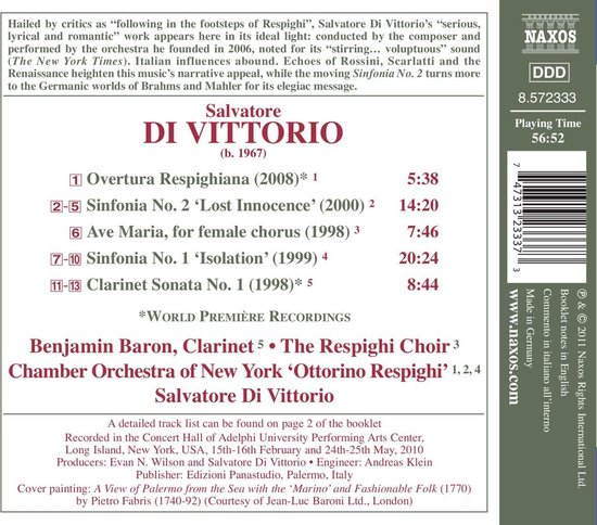 Di Vittorio: Sinfonias 1+2