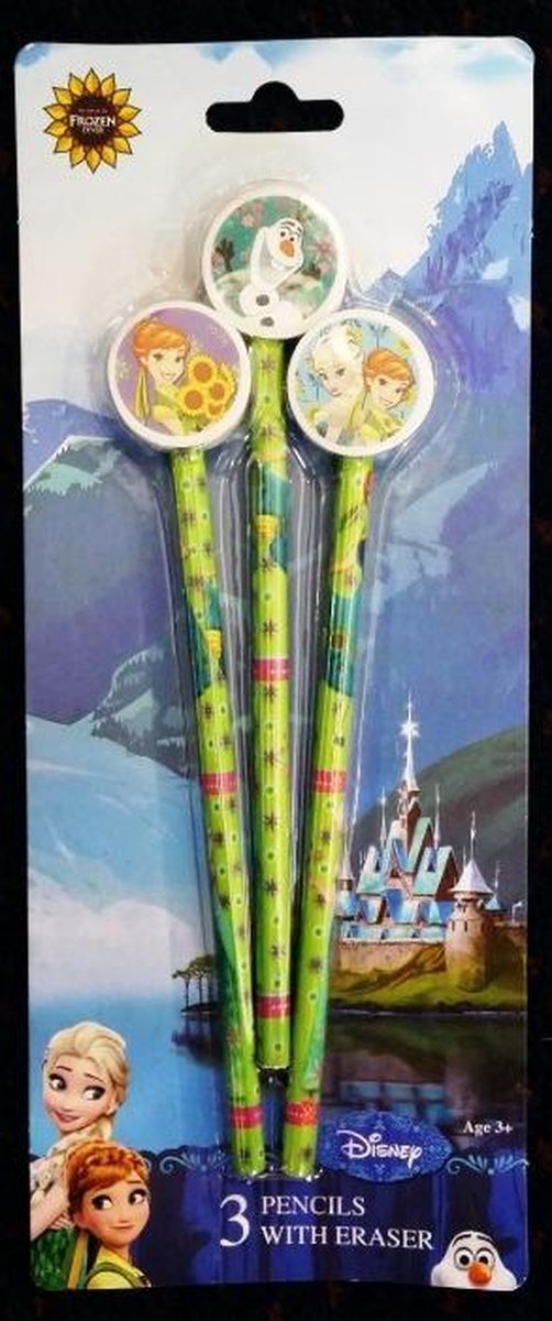 Disney Frozen 3 potloden met gum