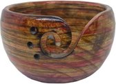 Yarn Bowl Lichtbruin en rood Dennenhout