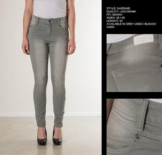 New Star dames broek skinny jeans Sardinie grey denim - maat 26 | bol.com