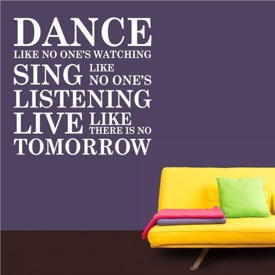 Stickythings Muurtekst Dance Large Wit Mat