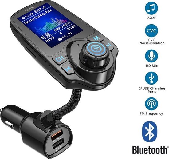 Siston - Bluetooth Carkit - LCD Display - Rotatie Auto Radio Adapter CarKit