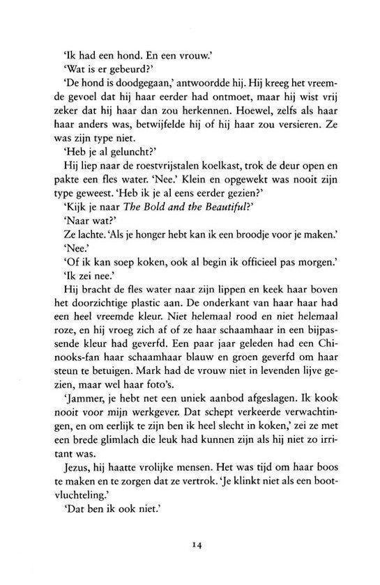 Pagina met tekst, Nederlandse roman.