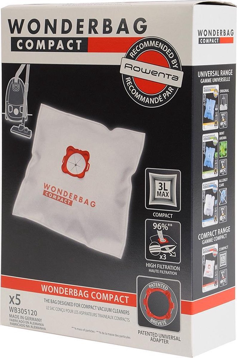 Rowenta Wonderbag Compact WB305120 - Stofzuigerzakken