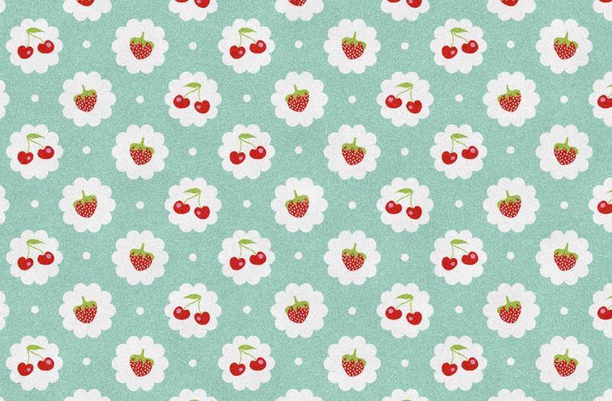 Kinder Vloerkleed Tapijt Mat kinderkamer Aardbei Kers - Wasbaar- Antislip - 175 x 115 cm