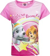 Nickelodeon Paw Patrol - T-shirt - Skye & Everest - Model "We're A Team!" - Roze - 98 cm - 3 jaar - 100% Katoen