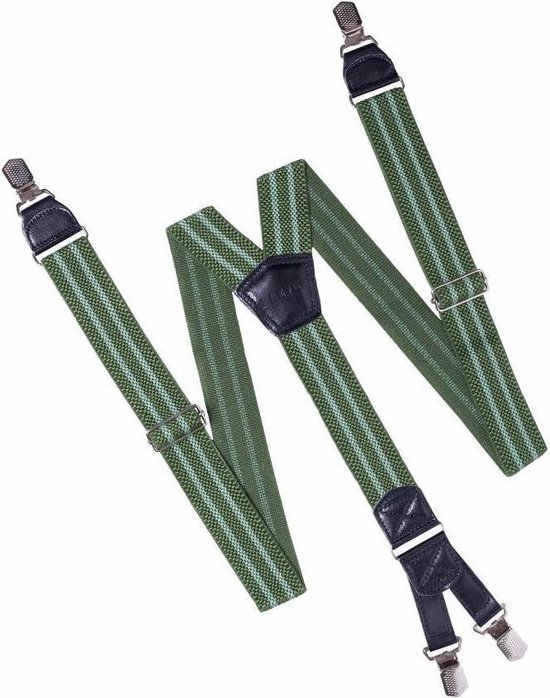 Bretelles Hendrik Vert avec 2 bandes vert clair