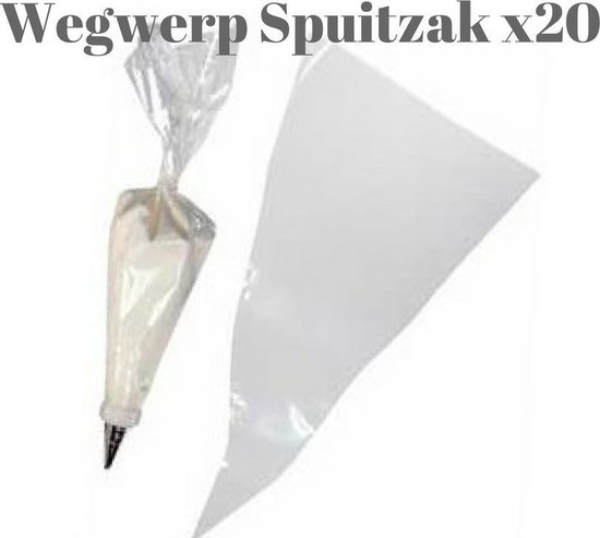 Wegwerp Spuitzakken - doorzichtig clear spuitzak 35 cm - 20 stuks | bol.com