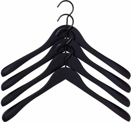 Havoc serie beklimmen Hay Soft Coat Hanger Wide Set of 4 Black | bol.com