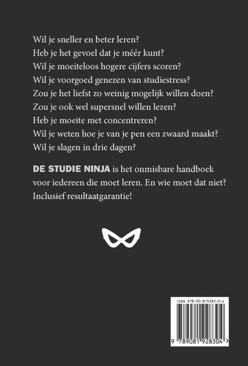De studie ninja - back cover
