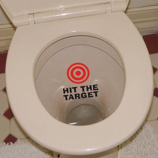 Toiletpot sticker - raak je doel - hit the target - wc-pot sticker - rode schijf - raak plassen - Maak het toilet leuk - DisQounts