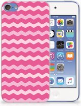 Geschikt voor iPod Touch 5 | 6 Uniek TPU Hoesje Waves Pink