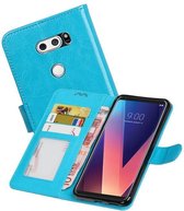 Hoesje Geschikt voor LG V30 - Portemonnee hoesje booktype wallet case Turquoise