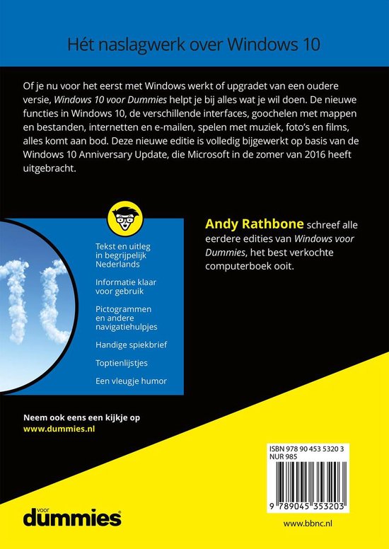 Voor Dummies  -   Windows 10 voor dummies - Andy Rathbone
