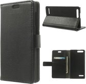 Litchi wallet hoesje Huawei Ascend P8 Lite zwart