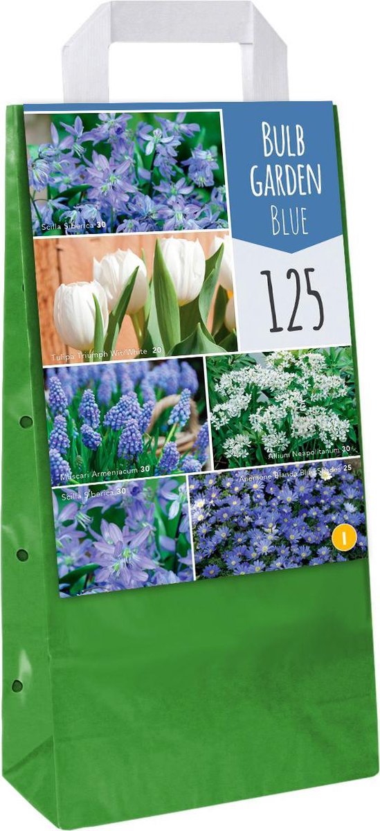 XXL draagtas Garden Blue - 125 bloembollen - 6 soorten