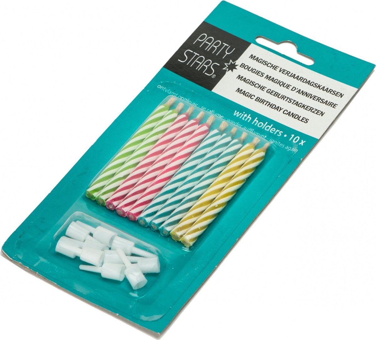 Party Stars Verjaardagskaarsjes Met Houder 10 Stuks 6 Cm