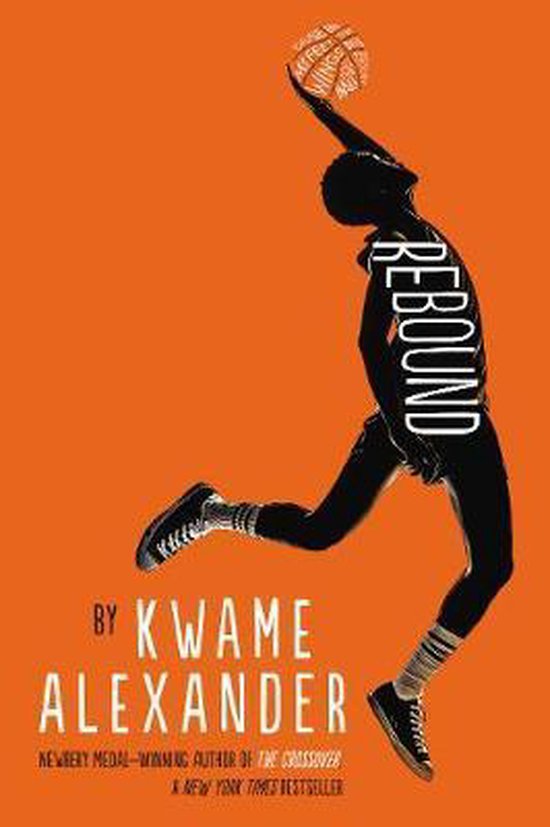 Couverture du livre avec la silhouette d'un joueur de basket tenant le ballon, titre "REBOUND".