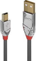 LINDY USB-kabel USB 2.0 USB-A stekker, USB-mini-B stekker 0.50 m Grijs 36630