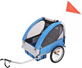Fietskar voor Kinderen 30KG Grijs Blauw - Aanhangwagen Fiets - Fiets bagage kar - Hondenfietskar - Kinderfietskar