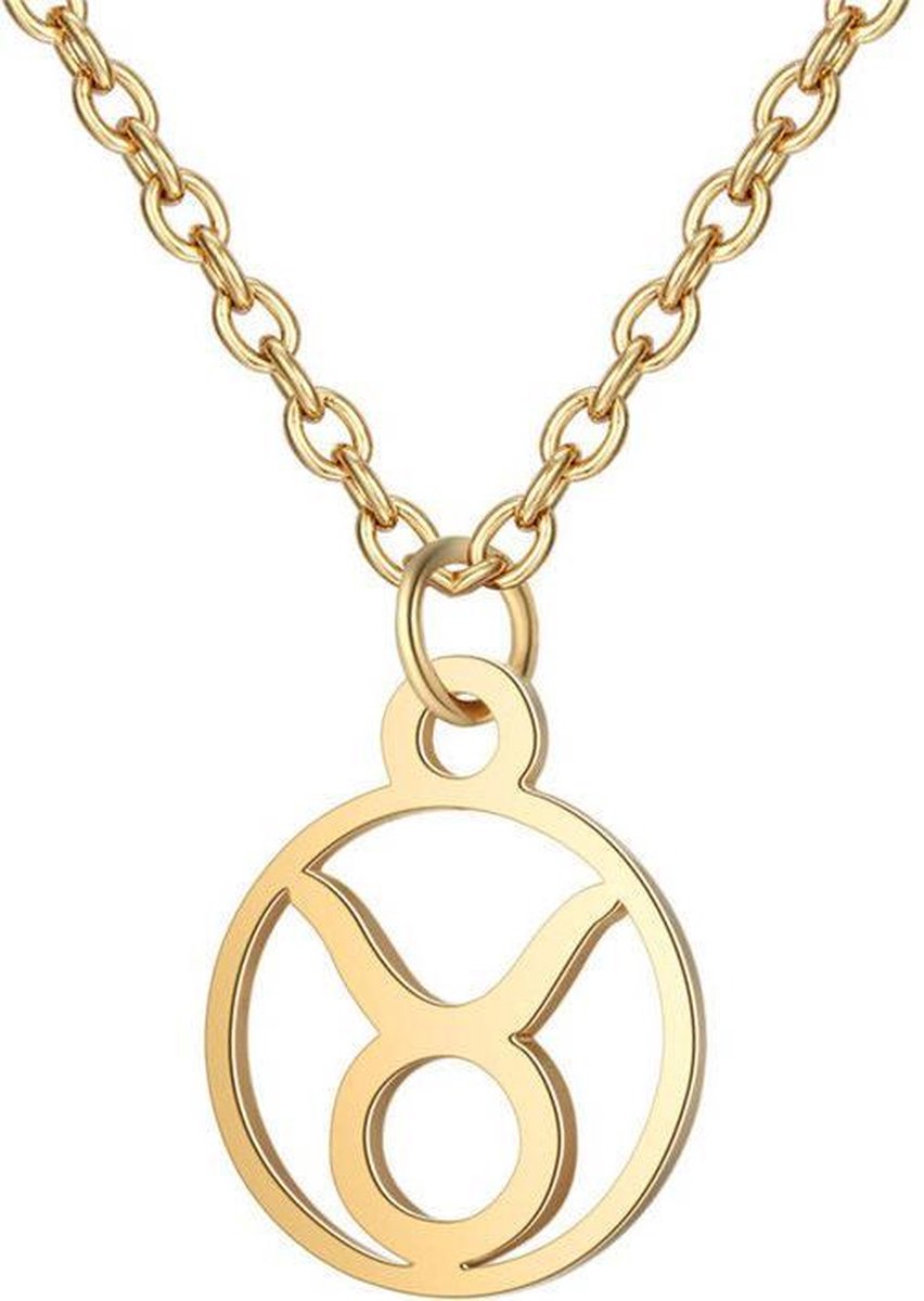 24/7 Jewelry Collection Stier Ketting - Cirkel - Sterrenbeeld - Horoscoop - Goudkleurig