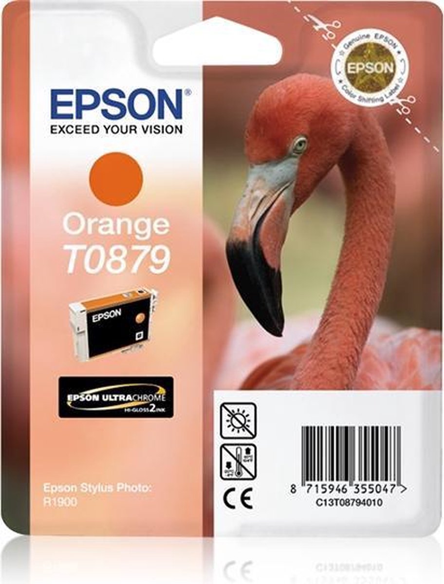 Epson Flamingo inktpatroon Orange T0879 Ultra Gloss High-Gloss 2