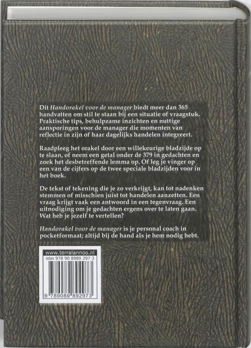 Handorakel voor de manager - back cover