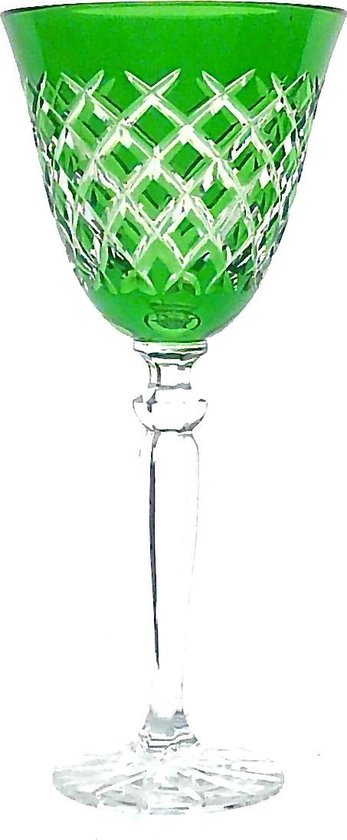 afbreken Sloppenwijk Doordringen Mond geblazen kristallen wijnglazen - Wijnglas MAICHEL - green - set van 2  glazen -... | bol.com