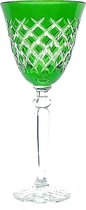 Mond geblazen kristallen wijnglazen - Wijnglas MAICHEL - green - set van 2 glazen - gekleurd kristal