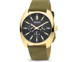Hooked Concepts - Polshorloge Master Date - Ø 45mm - Goud olijfgroen