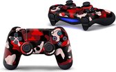 Army Camo / Rood Zwart - PS4 Controller Skins PlayStation Stickers