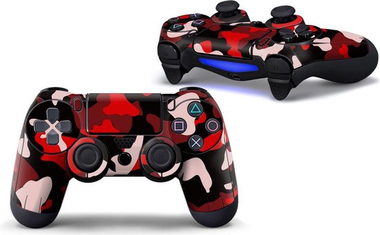 Army Camo / Rood Zwart – PS4 Controller Skins PlayStation Stickers
