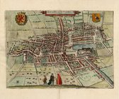 Den Haag - s'Gravenhage, Mooie historische plattegrond, kaart van de hofstad door L. Guicciardini in 1625