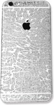 Xssive - 2x Glitter sticker voor Apple iPhone 6 Plus/6S Plus - zilver - met patroon