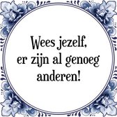 Tegeltje met Spreuk (Tegeltjeswijsheid): Wees jezelf, er zijn al genoeg anderen! + Kado verpakking & Plakhanger