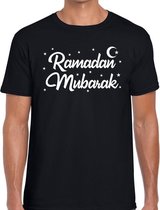 Ramadan Mubarak t-shirt zwart heren - suikerfeest/offerfeest/ramadan kleding voor heren XXL