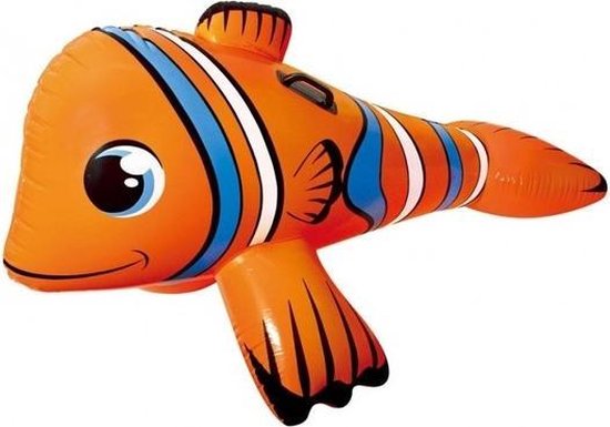 Oranje opblaasbare clown vis ride-on voor strand/zwembad 147 cm -  Opblaasartikelen -... | bol.com
